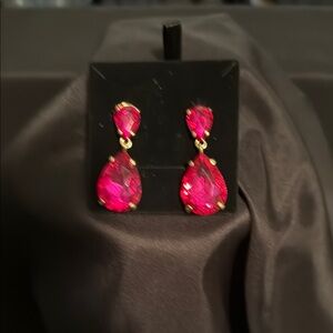 Elegant Pink Teardrop Earrings